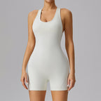 Sculpted Scoop Neck Racerback Shortsie: light blue